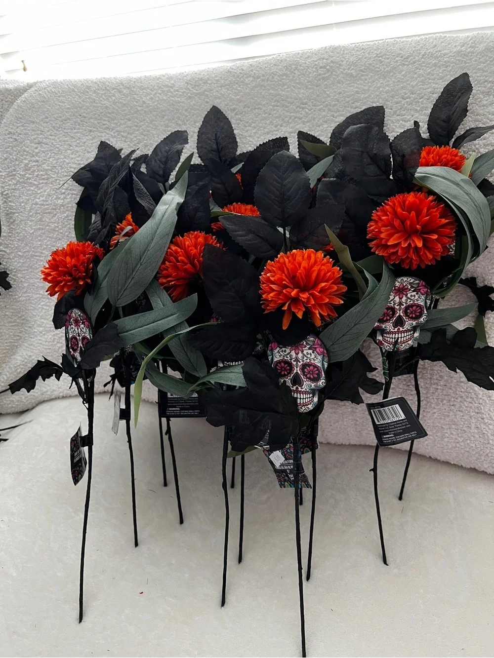 Lot of 12 Stem Day Of The Dead Artificial Flowers Fall Decor Size 15